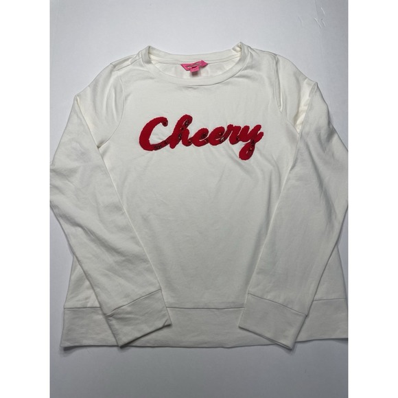 Lilly Pulitzer Sweaters - Lilly Pulitzer Rami Jeweled "Cheery" Holiday Cozy Crewneck Sweater S